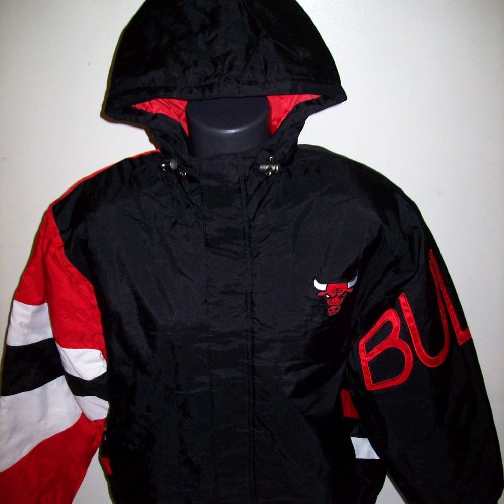 CHICAGO BULLS Starter KNOCKOUT Hooded Jacket L XL